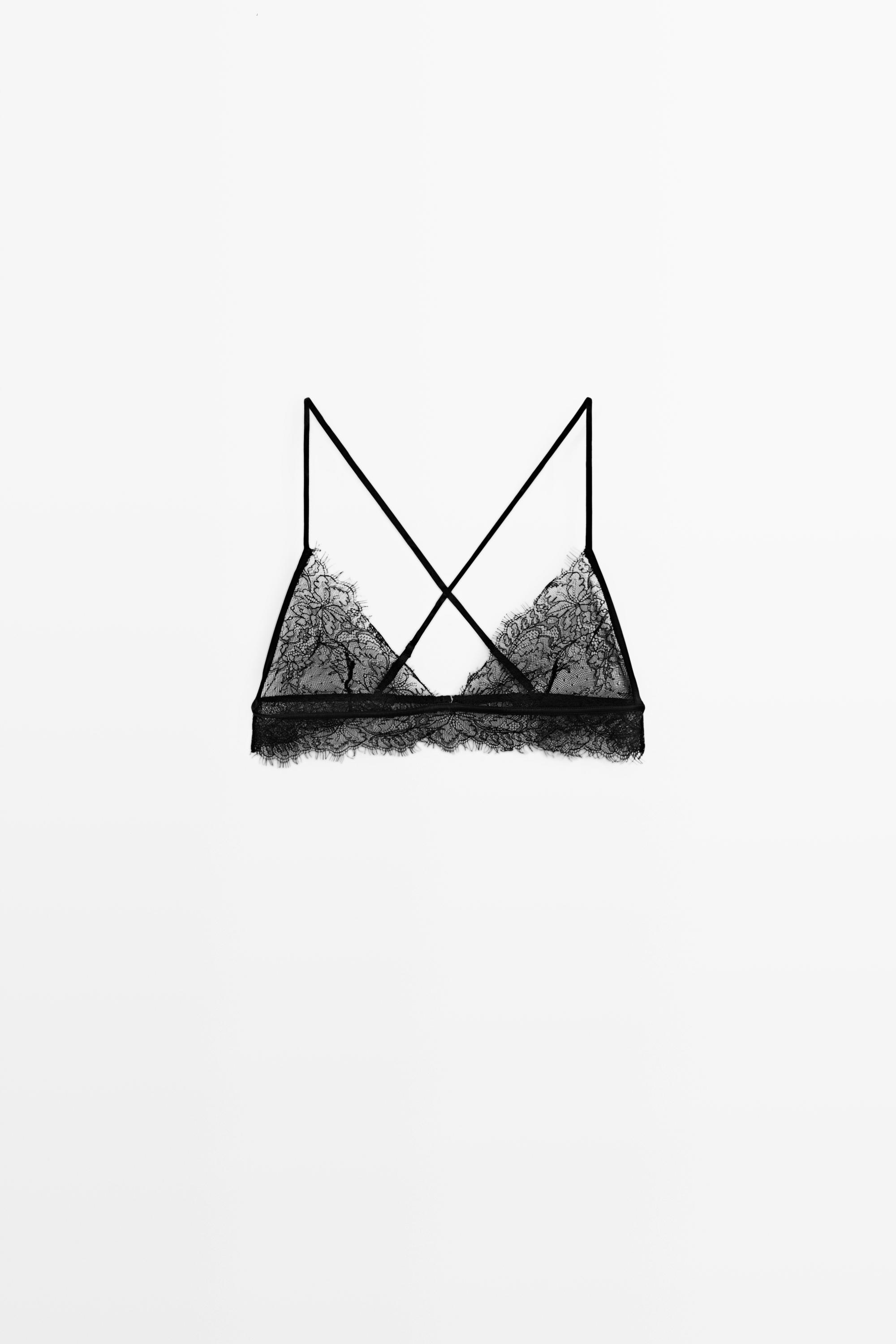 Bralette dentelle détail bas ondulé